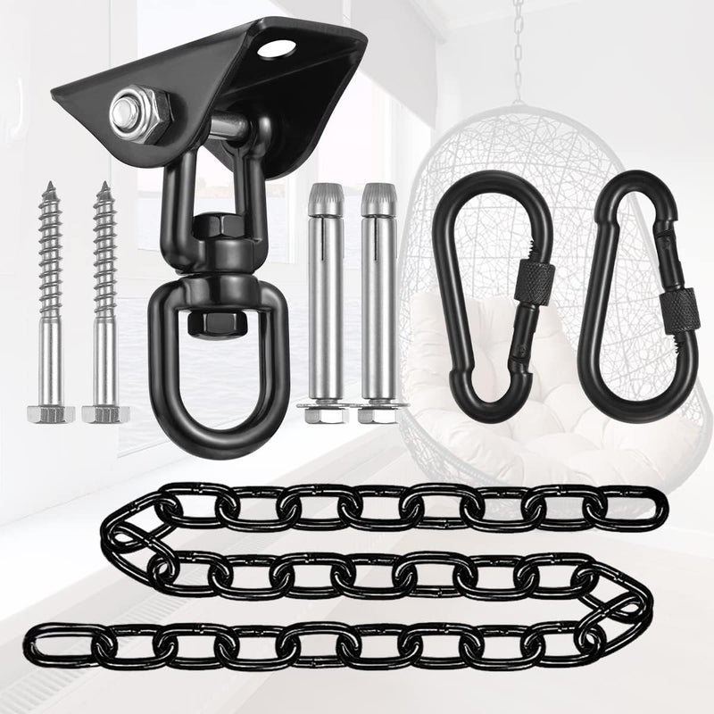 YOSE Hammock Hanging Kit with Swing Chain, 1100lbs Capacity Hanging Hooks Heavy Duty 360° Swivel for Yoga,Tree, Chair, Indoor & Outdoor Gym（Includes a 39.37" Chain） - Image 1